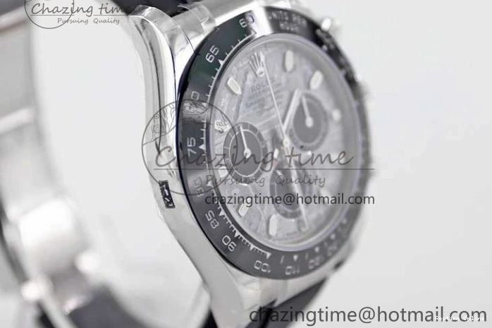 0509 WeatherProof Daytona 116519 SS TWF 1:1 Best Edition 904L Steel Gray Meteorite Black Dial on Oysterflex Strap A 2410